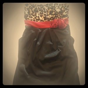 Leopard Black and Red Cocktail Dress